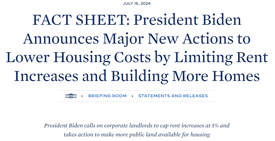 Biden Administration Announces Nationwide Rent Control